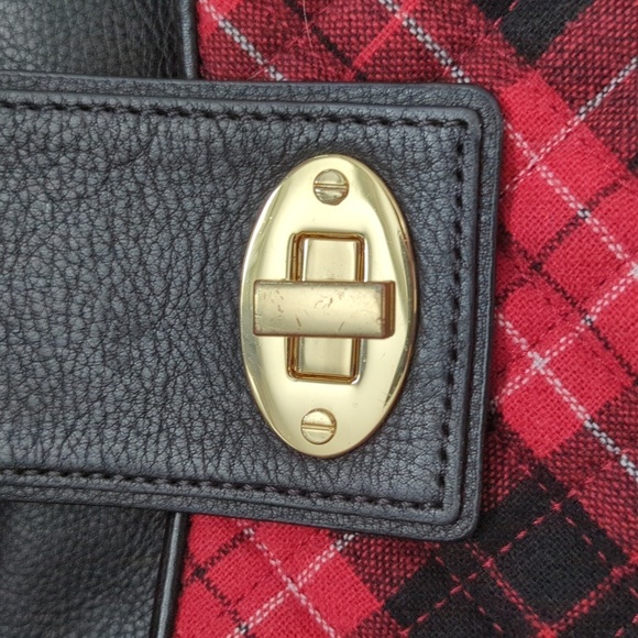 TALBOTS Quilted Greenwich Tartan Plaid & Leather Hobo Bag - Picture 2 of 10